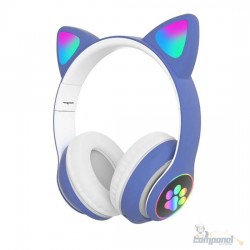 Fones De Ouvido Gatinha Bluetooth 5.0 Baixo Ruído Headseat Azul